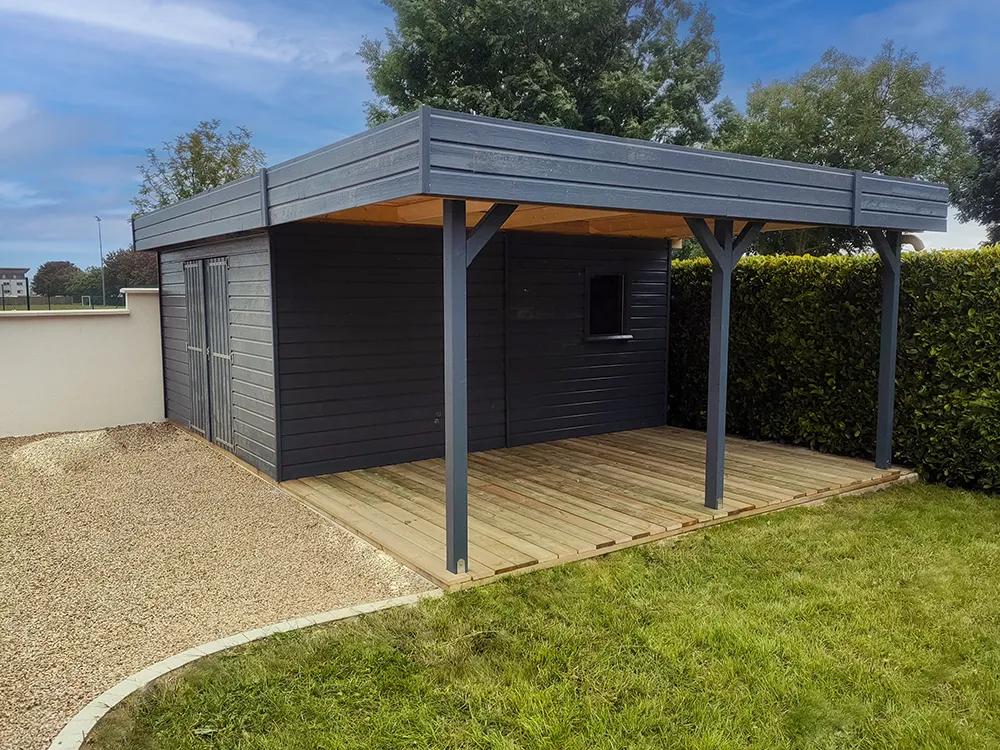 Carport Bunel Freres Vue d'un carport réalisé par Bunel Frères